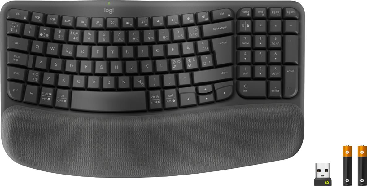 Logitech Wave Keys for Business toetsenbord RF-draadloos + Bluetooth QWERTY Deens, Fins, Noors, Zweeds Grafiet