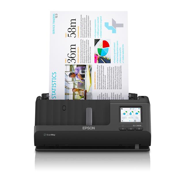 Epson ES-C380W Scanner met ADF + invoer voor losse vellen 600 x 600 DPI A4 Zwart