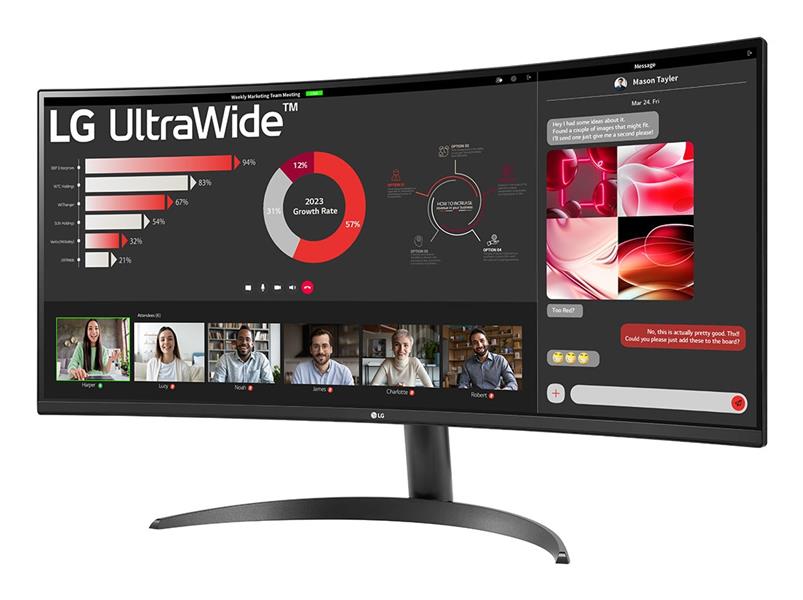 LG 34WR50QK-B computer monitor 86,4 cm (34"") 3440 x 1440 Pixels Wide Quad HD Zwart