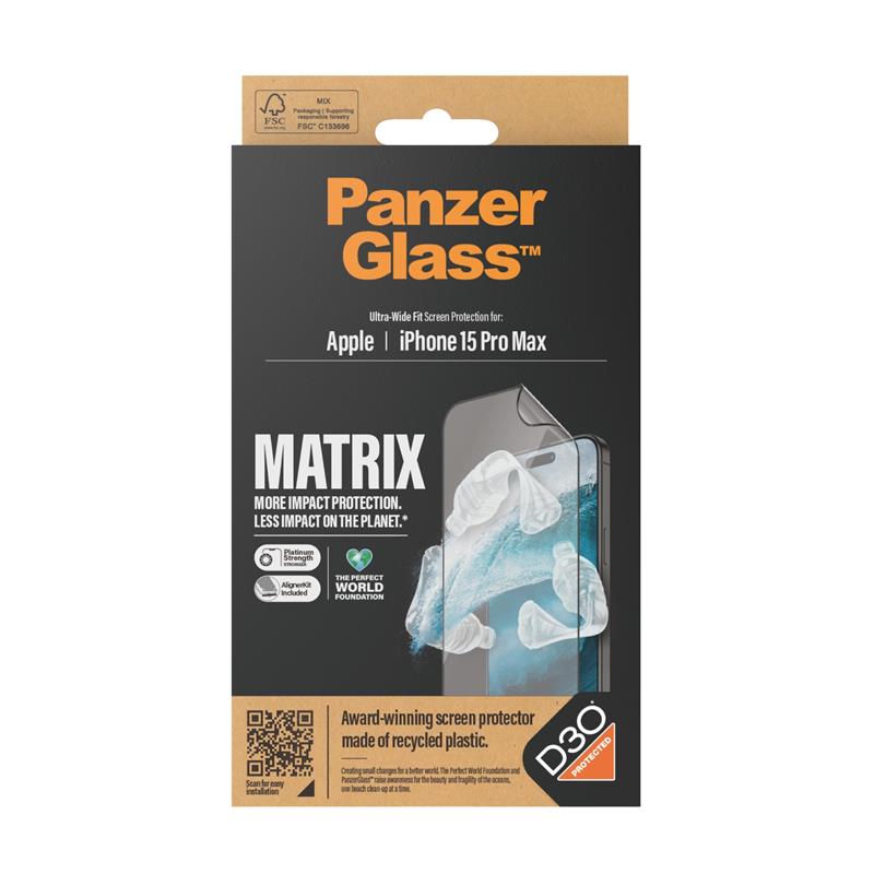 PanzerGlass UWF Matrix with D30 (Rec. PET) Doorzichtige schermbeschermer Apple 1 stuk(s)