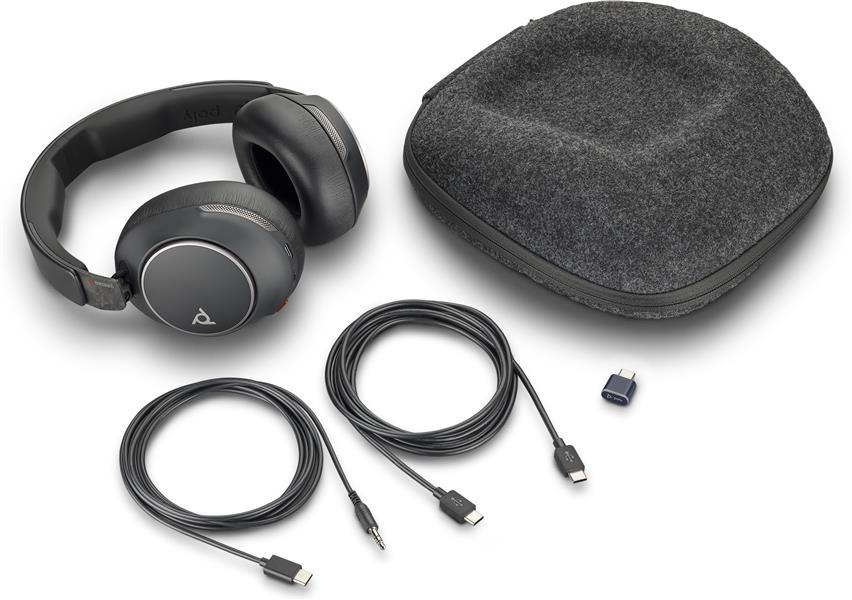 HP Voyager Surround 80 UC Headset Draadloos Hoofdband Muziek/Voor elke dag USB Type-C Bluetooth Zwart