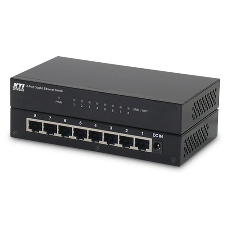 KTI Networks 8 x 10 100 1000 Mbps port unmanaged Gigabit swith