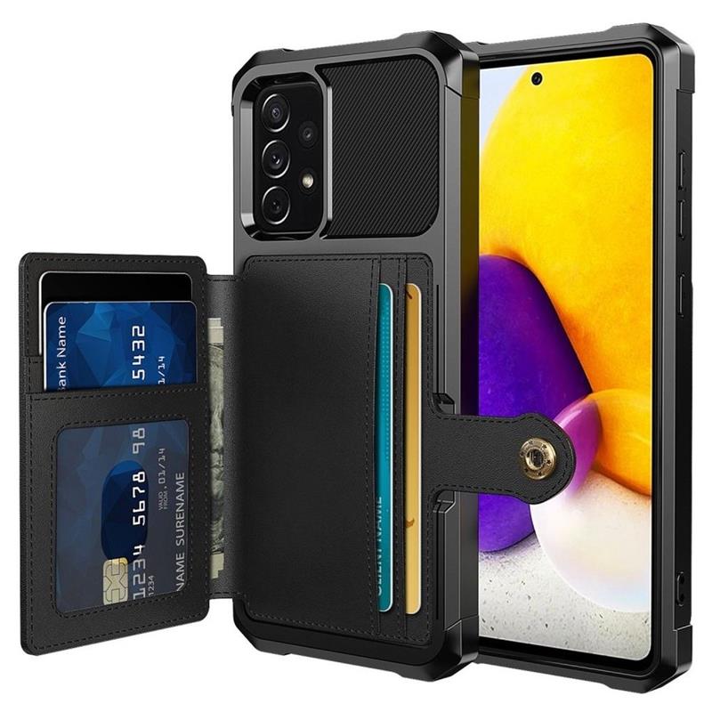 Samsung Galaxy A33 Magnetic Card Holder Hybrid Case - Black