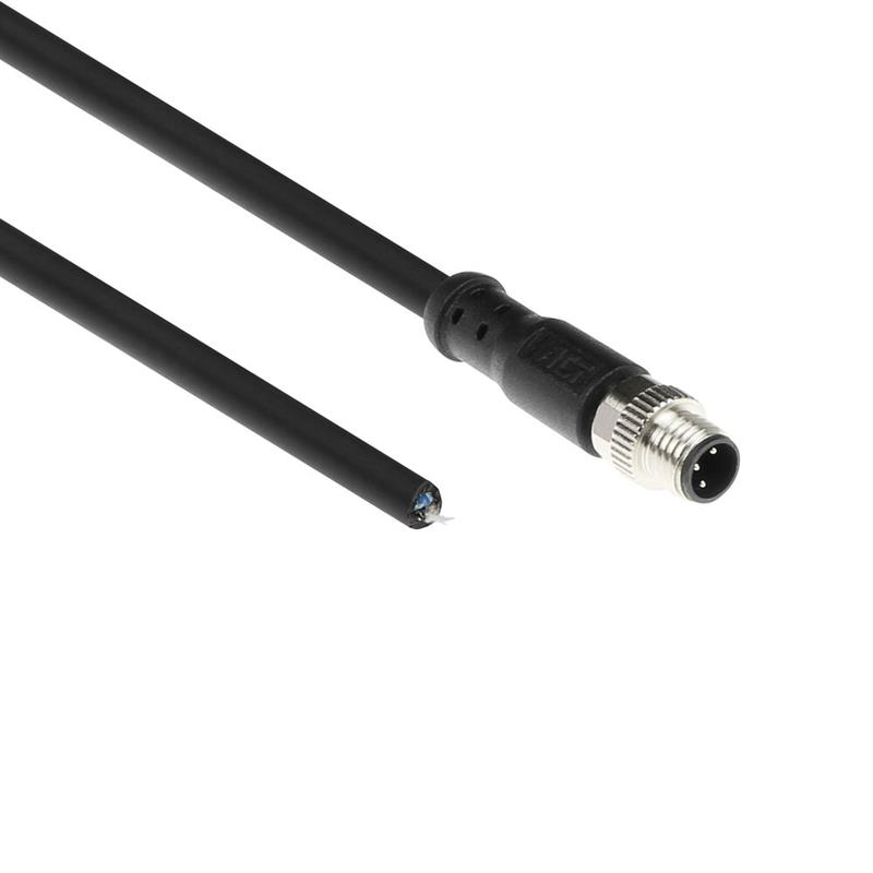 ACT Industrial 3,00 meter Sensor kabel M8A 3-polig male naar open end, Ultraflex Xtreme TPE kabel, afgeschermd