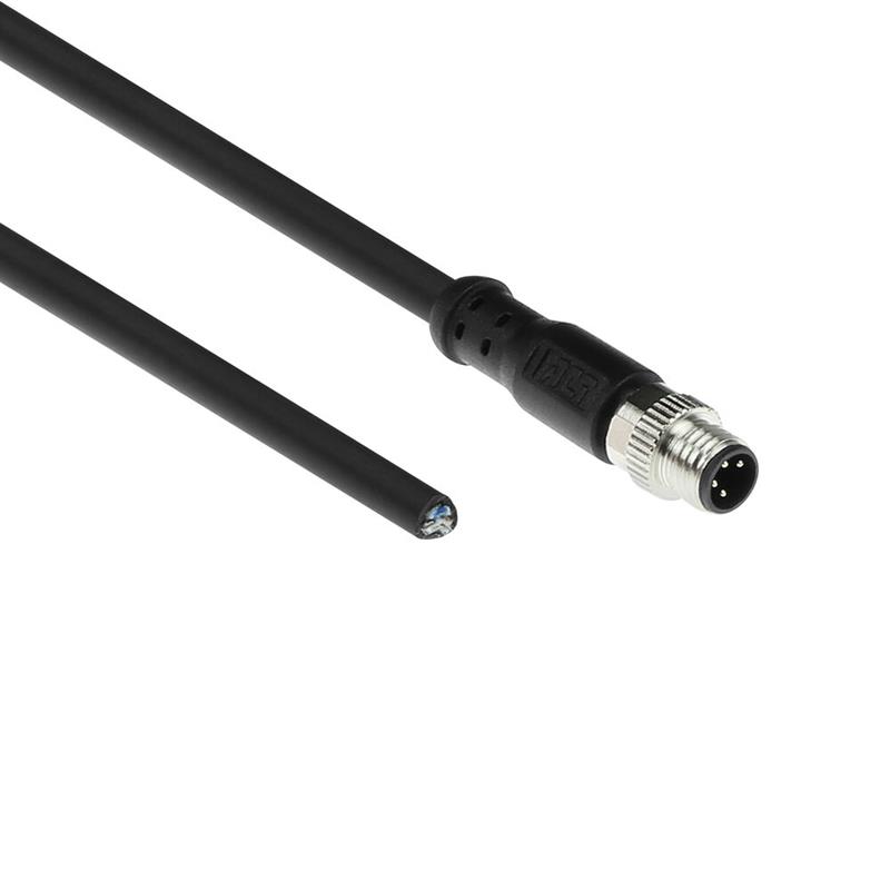 ACT Industrial 1,50 meter Sensor kabel M8A 4-polig male naar open end, Ultraflex Xtreme TPE kabel, afgeschermd