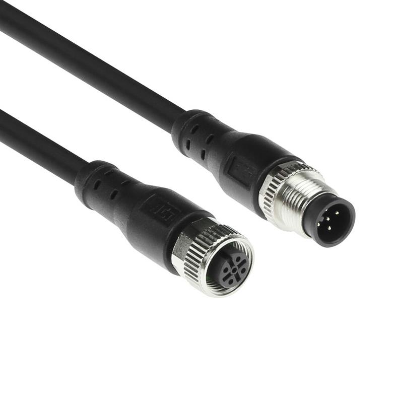 ACT Industrial 5,00 meter Sensor kabel M12A 5-polig male naar M12A 5-polig female, Superflex Xtreme TPE kabel, afgeschermd