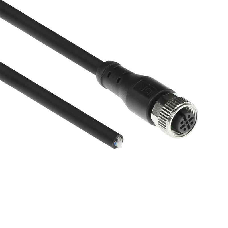 ACT Industrial 3,00 meter Sensor kabel M12A 5-polig male naar open end, Superflex Xtreme TPE kabel, afgeschermd