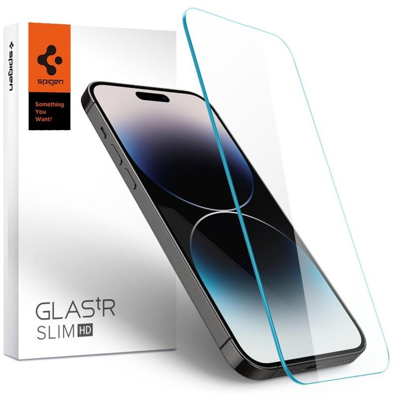 Spigen Screenprotector iPhone 14 Pro - Tempered Glas tR Slim - Clear