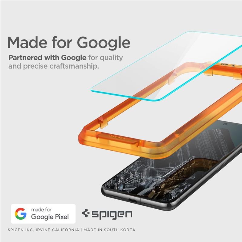 Spigen Screenprotector Google Pixel 8 Pro - Tempered Glas with AlignMaster 2 Pack - Clear