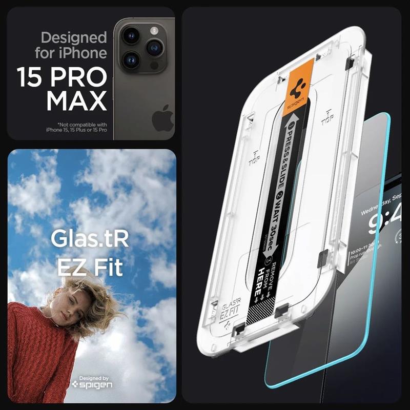 Spigen iP15 Pro Max Glas tR Transp 2P 