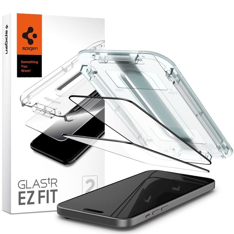 Spigen iP15 Pro Max Glas tR FC Blk 2P 