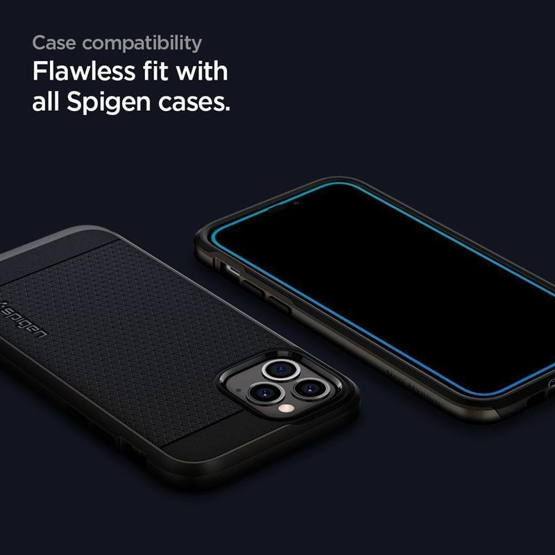 Spigen Screenprotector iPhone 12 Pro Max - Full Cover Glas - Black