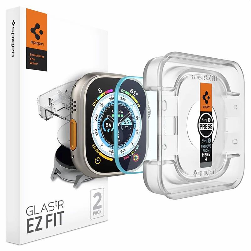 Spigen Screenprotector Apple Watch Ultra 49mm - Tempered Glas with AlignMaster 2 Pack - Clear