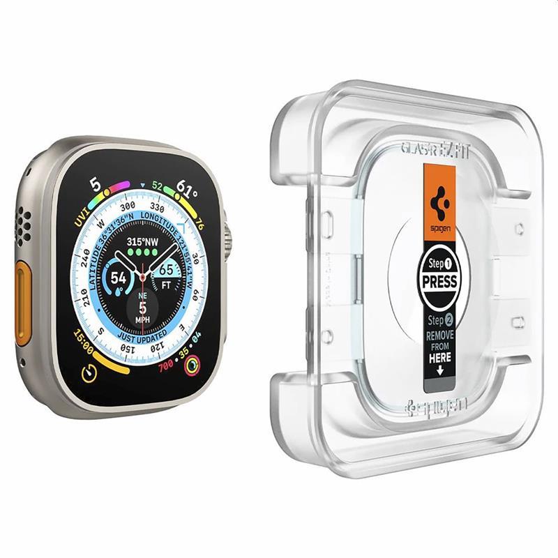 Spigen Screenprotector Apple Watch Ultra 49mm - Tempered Glas with AlignMaster 2 Pack - Clear