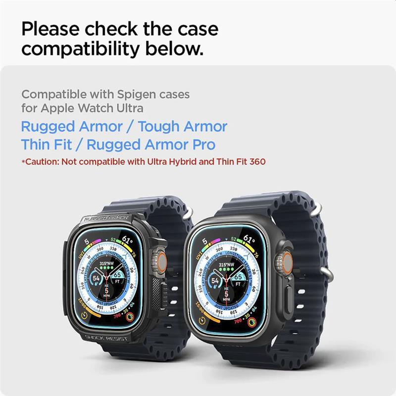 Spigen Screenprotector Apple Watch Ultra 49mm - Tempered Glas with AlignMaster 2 Pack - Clear