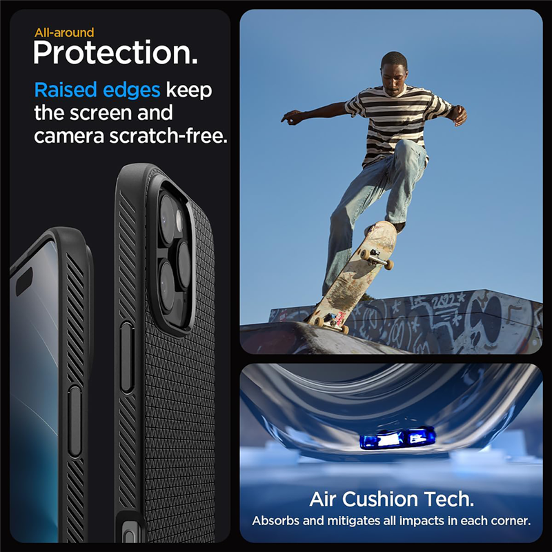 Spigen Case iPhone 16 Pro - Liquid Air - Black