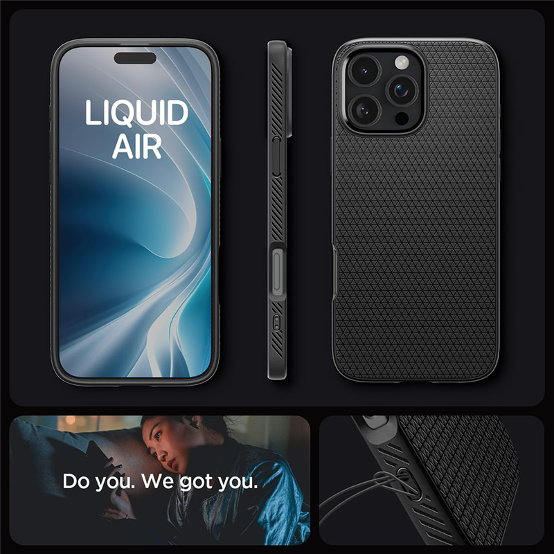 Spigen Case iPhone 16 Pro - Liquid Air - Black