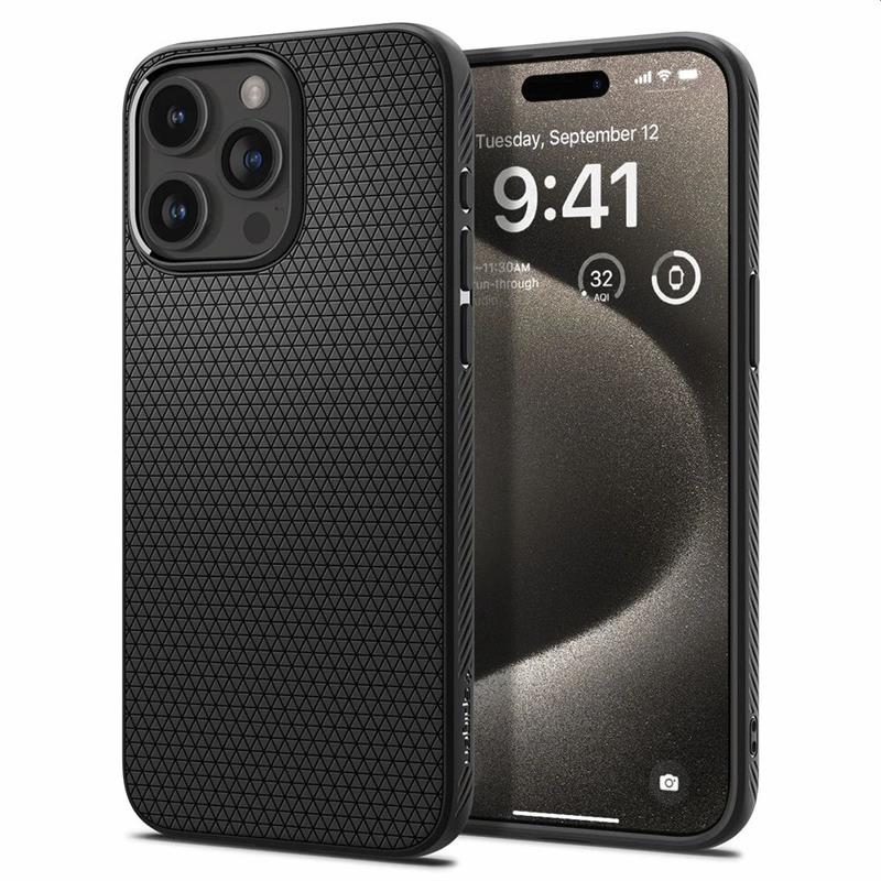 Spigen Case iPhone 15 Pro Max - Liquid Air - Black